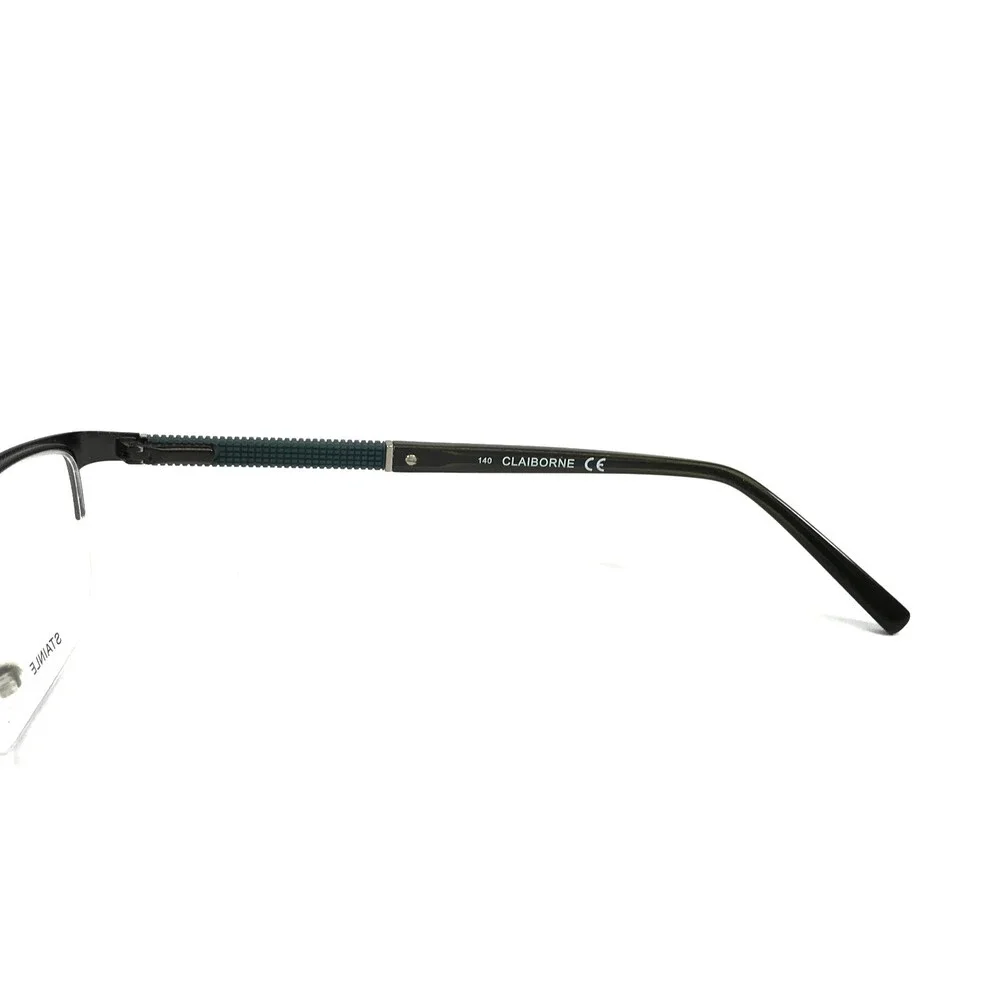 Claiborne Eyeglasses Frames CB225 0DT8 Black Green Olive Half Rim 53-17-140